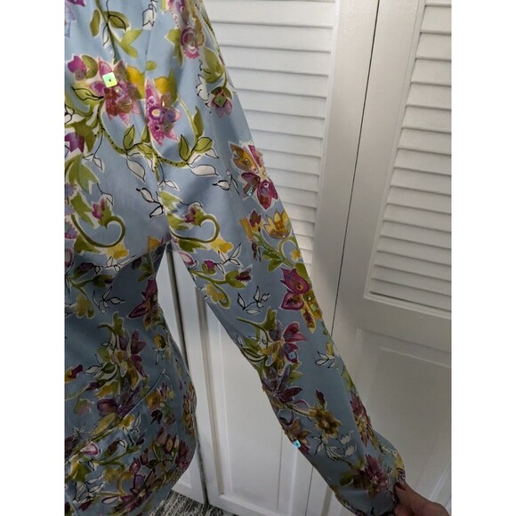 REDD Jeans Jacket Women's Sz 8 Blue Floral Iridescent Sequins Y2K Vtg Colorful - Picture 5 of 13